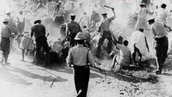Dominican cops beating Haitians during the Parsley massacre.