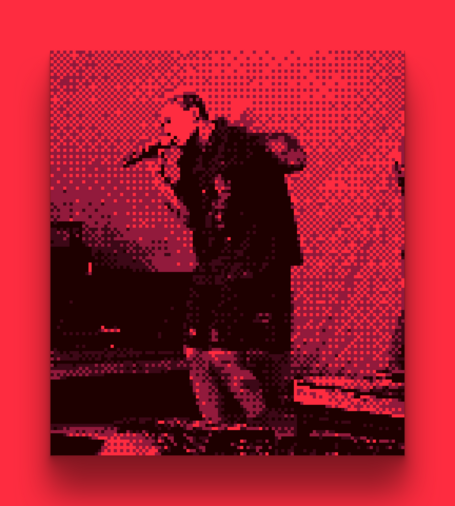 A pixelated photo of Arlo Parks taken with a Game Boy Camera.