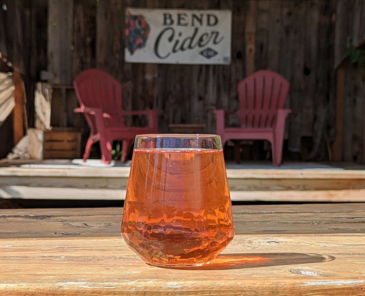 Glass of Blackberry Ancho Hard Cider from Bend Cider Company of Bend, Oregon