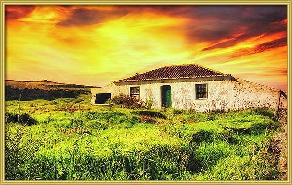 Abandoned but not forgotten!  This "Golden" Country House in Azores Art Print is here: https://marco-sales.pixels.com/featured/abandoned-country-house-in-the-azores-sunset-marco-sales.html