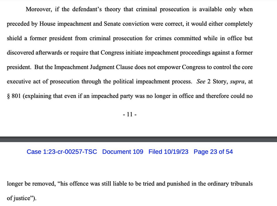 Excerpt from special counsel’s filing to reject Trump’s absolute immunity claim