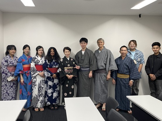 An attraction for the audience of Asian students was for a sensei of Japanese culture to dress us up in yukata