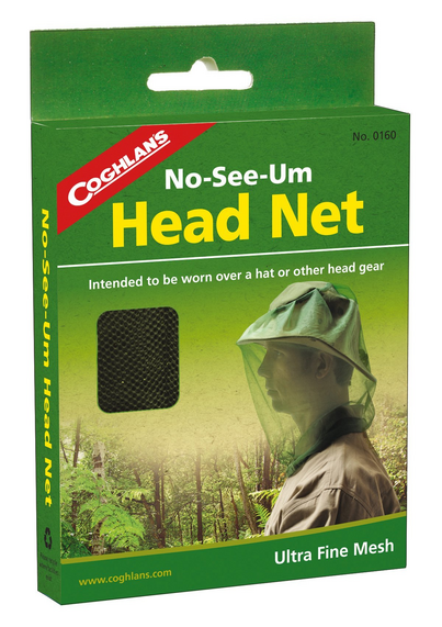 A head net for bugs that bite you. Meant to be worn over hats. #NoSeeUms