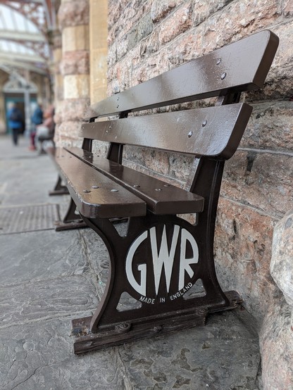 Great Western Railway bench at Bristol Templemeads