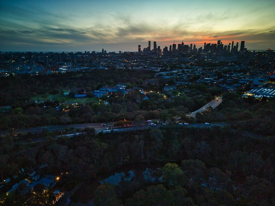 An overview of Melbourne sunset