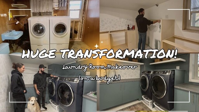 IT'S DONE!! DIY LAUNDRY ROOM MAKEOVER  (5 day transformation)!  | BASEMENT RENOVATION ep 14