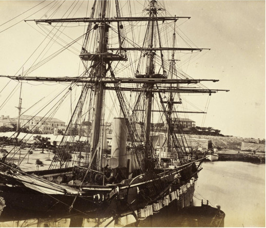 HMS Challenger Collections [The Start of The Science Of Oceanography] - old photo of the ship