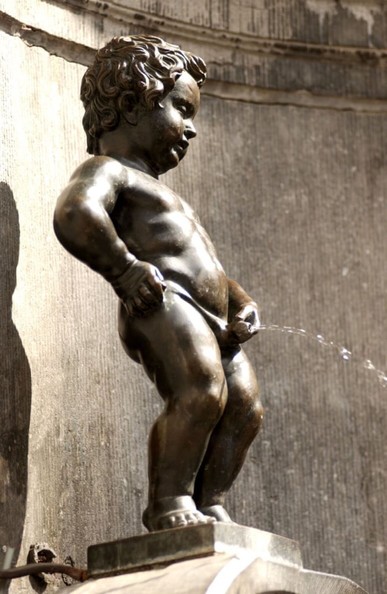 A famous statue of a peeing cherub.