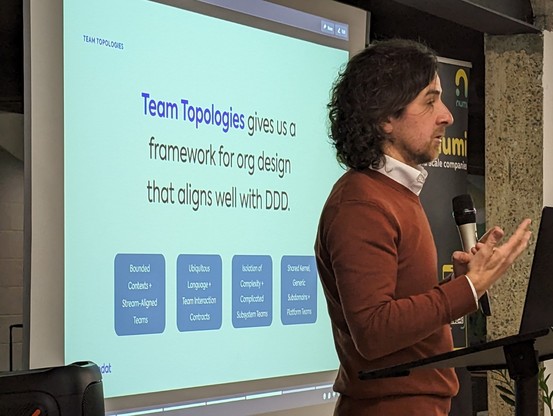 Robert talking about the combination of DDD and Team Topologies