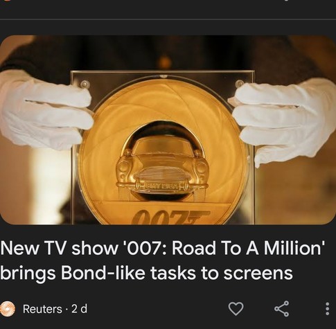 New TV show, 007 Road to a Million shows a golden circle and hands holding the edges. It looks maybe a bit like a rude thing. Maybe.