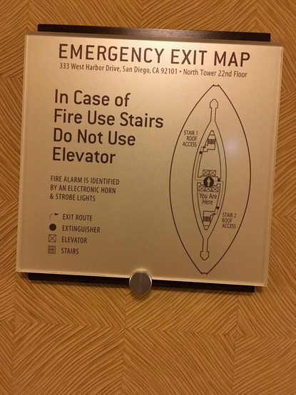 An emergency exit map indicates that the fire exit is roughly where the clit would be in a vagina shapped floor plan; many men would get lost in an emergency.