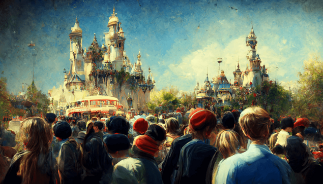 Event innovation: an illustration of a large crowd of people watching a Disney Theme Park show