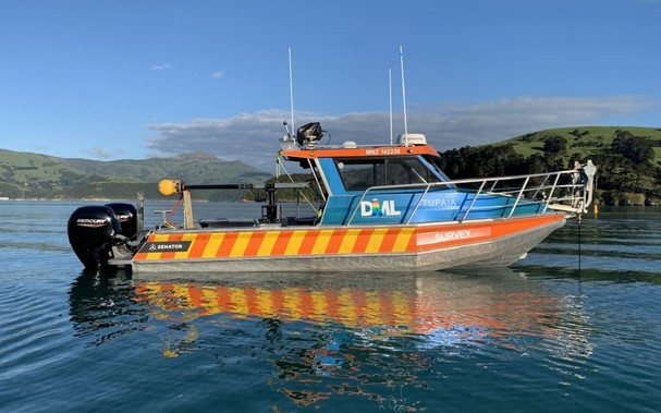 photo - The small aluminium vessel Tupaia is being used to map the seabed of TÅ«ranganui-a-Kiwa/Poverty Bay.