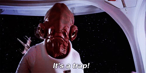 measurable work: a clip from Star Wars Episode VI: Return of the Jedi where Admiral Ackbar says "It's a trap!"