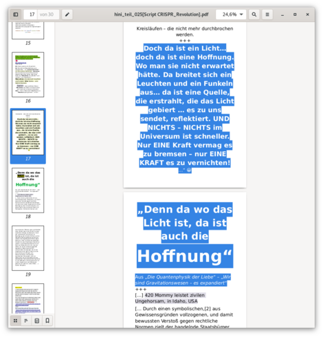 Wo das Licht ist auch die Hoffnung