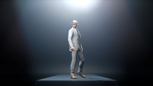 el personaje de cuerpo entero mostrando todo el conjunto
