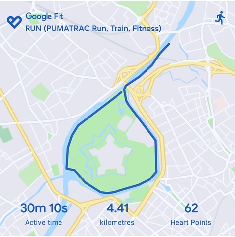 Run map & stats: 4.41km in 30min10s