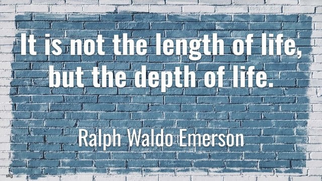 Meme: It is not the length of life, but the depth of life.

Ralph Waldo Emerson