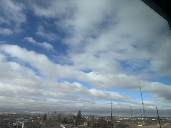 Blue sky and clouds over Cheyenne.