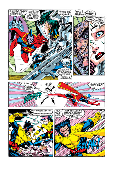 a page from the comic book, the x-men are battling