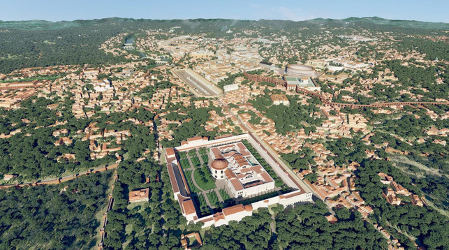 aerial - 3D view / simulation - Ancient Rome
