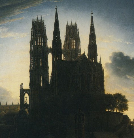 Silhouette of a gothic cathedral against the sky Fine art