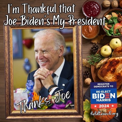 I'm grateful #JoeBiden is my president.