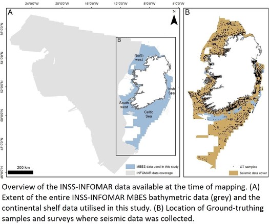 map - Overview of the INSS-INFOMAR data available at the time of mapping