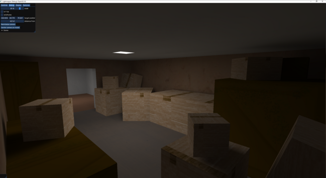 A low-poly, lightmapped and textured storage room.
