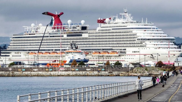 The cruise ship Carnival Panorama sits docked at Ogden Point in Victoria on Wednesday. | Darren Stone, Times Colonist