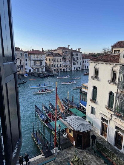 A view of the grand canal from an apartment in venice.