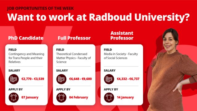 weekly update on job opportunities at Radboud University