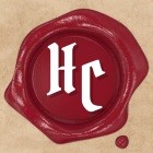A red wax seal on parchment with the letters "HC" in white over it.