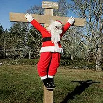 The Santa Christ on a cross.