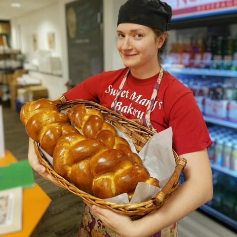 Color image of the folks at Sweet Mary's Bakery, Akron, Ohio, USA.