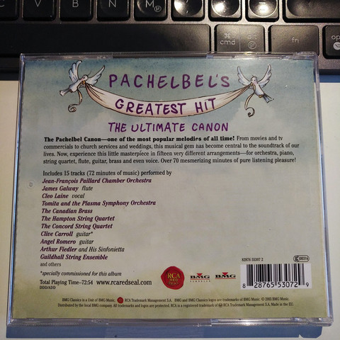 foto der CD "pachelbel's greatest hit: the ultimate canon" â€“ rÃ¼ckseite
