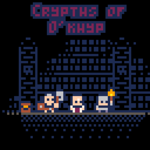 Prototype version of a cover art for my new dungeon crawler game, Crypths of O'khyp!