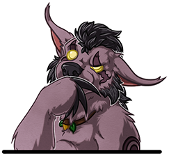 A telegram sticker of a Night Elf bear druid making a 'Hmm' emote.