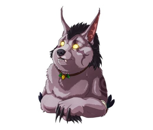 A digital illustration of a Night Elf Guardian druid drawn in the style of "Concerned Shibe" meme.