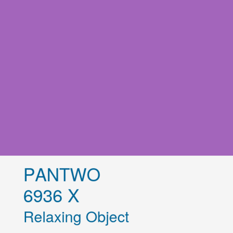 PANTWO color name: Relaxing Object; Pantwo Matching System number: 6936 X; RGB (163, 101, 187)