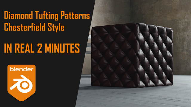 Create a Diamond Tufting Patterns - (Chesterfield Style) in Blender in real 2 Minutes