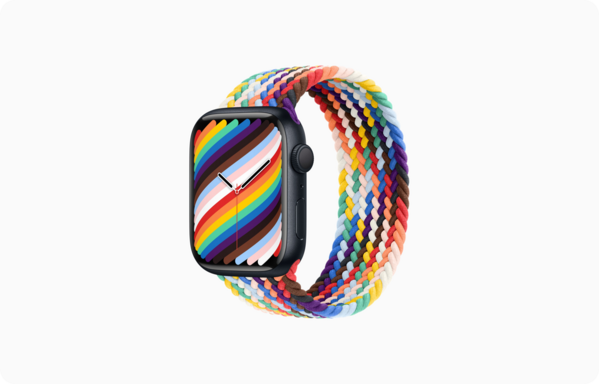 Apple Watch Series 9 - Midnight, Pride Braided Solo Loop