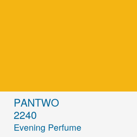 PANTWO color name: Evening Perfume; Pantwo Matching System number: 2240 ; RGB (244, 181, 19)