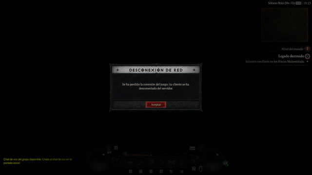 Mensaje sobre la desconexión de red que no te deja jugar: Se ha perdido la conexión del juego: tu cliente se ha desconectado del servidor.