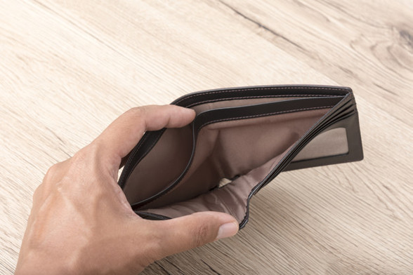 Color image of an empty wallet.