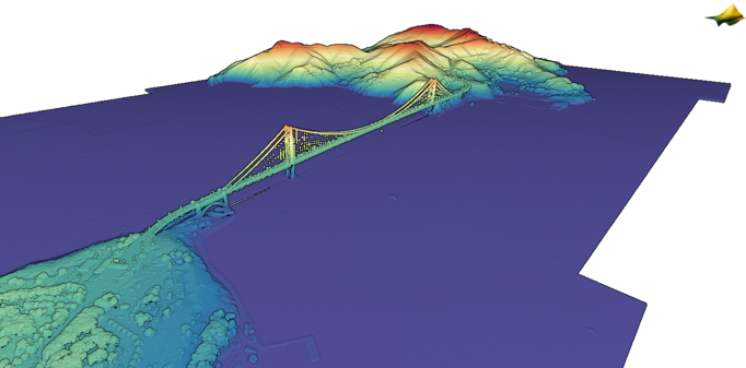 image - LiDAR view of Golden Gate Bridge & approaches