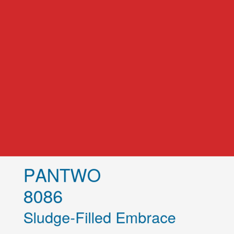 PANTWO color name: Sludge-Filled Embrace; Pantwo Matching System number: 8086 ; RGB (209, 41, 43)
