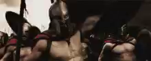 Spartans with shields defending GIF