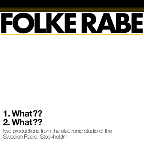 The album cover art for Folke Rabe's 1970 minimalist recording "Was??" which was later reissued with a second version played at half-speed, i.e. one octave lower. It was originally released by Wergo as a split LP with a piece by Bo Anders Persson on the flip side. The artwork is very Swiss modern using Futura Bold along the top in black with hairline stroke in yellow as a highlight against a white background. It's stark, yet it isn't entirely cold, and that fits the mood of the music. Also, you can read it from across the room!