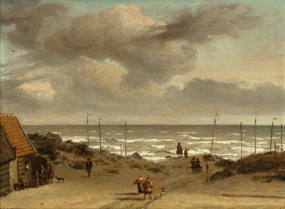 View from the Dunes out to Sea (1650)  by Adriaen van de Velde.